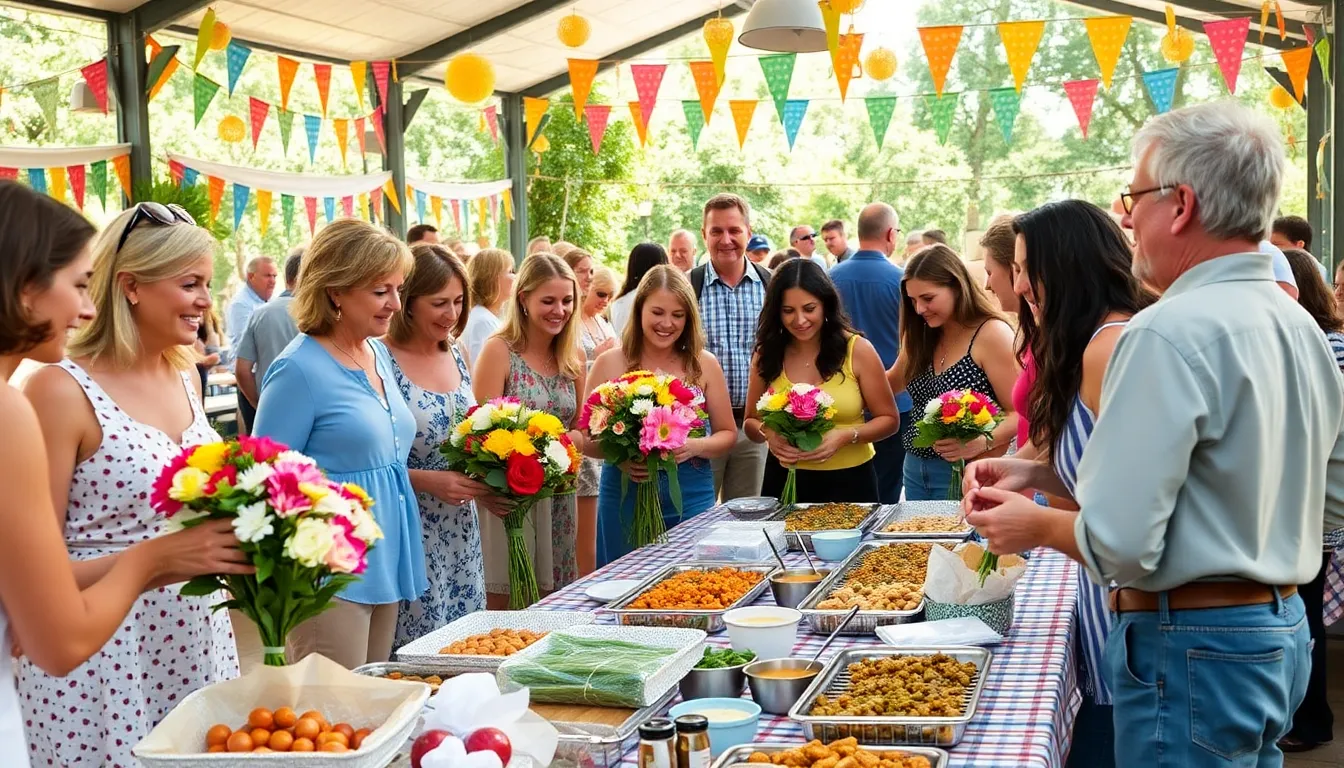 community gathering celebrating thrifty events outdoors.