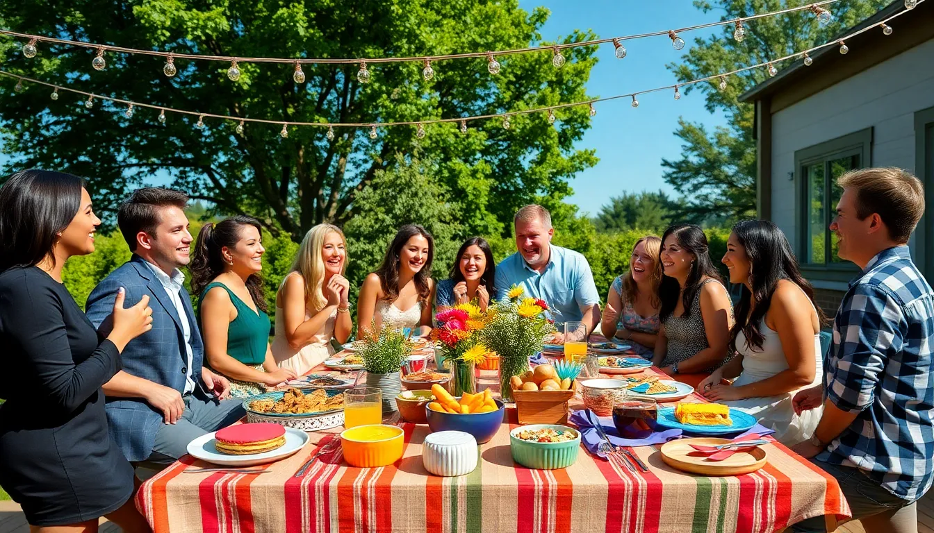 diverse group celebrating a budget-friendly outdoor event.