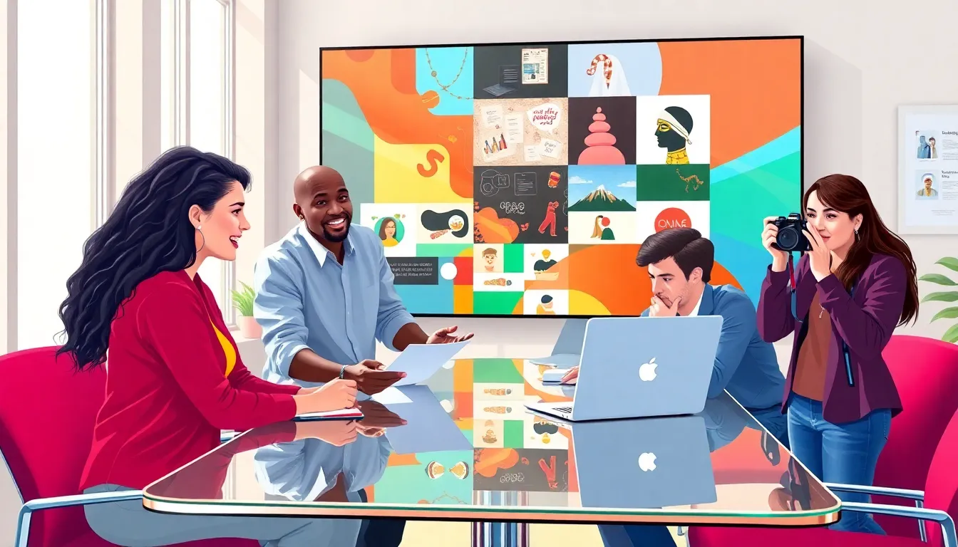 diverse group of users collaborating in a modern workspace.