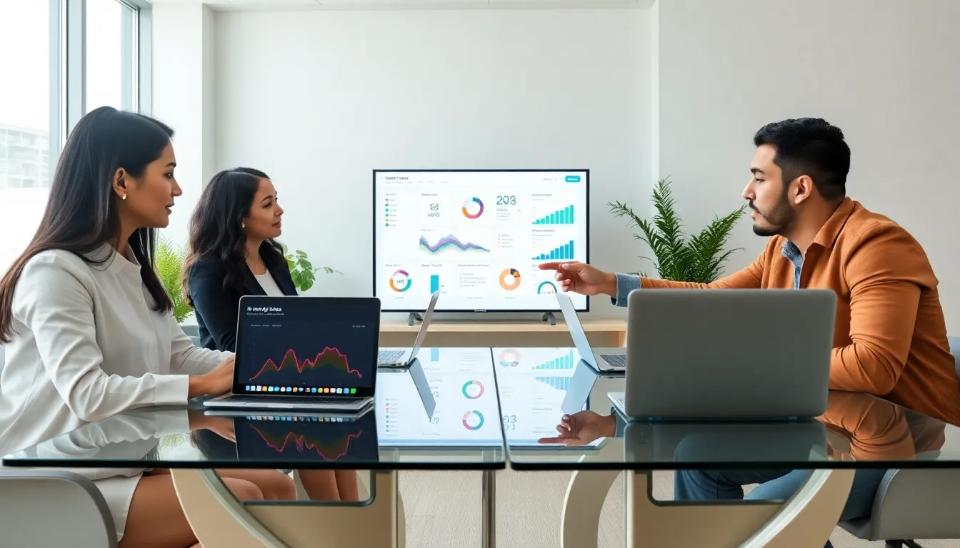 diverse team collaborating on energy management solutions in a modern office.